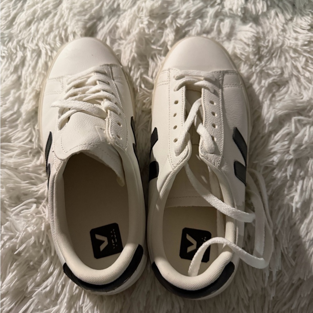 Veja White and Black Athletic Shoes